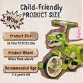 Xuanlur Kids Ride on Dinosaur Tricycle, Toddlers Kid Trike with Wide Flash Wheels, Anti - Slip Pedals, Rear Basket, Music & LED Lights, Toddler Bike Toys Gift for 3 - 6 Year Old Boys & Girls (Green)