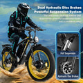 5000W (Peak) Electric - Bike for Adults, 60V 25AH Battery Electric Motorcycle, Dual - Motor - Ebike 50MPH Ebike, 26*4.0 Fat Tire Electric - Bicycle, AWD 21 - Speed Mountain Bike for All - Road UL 2849