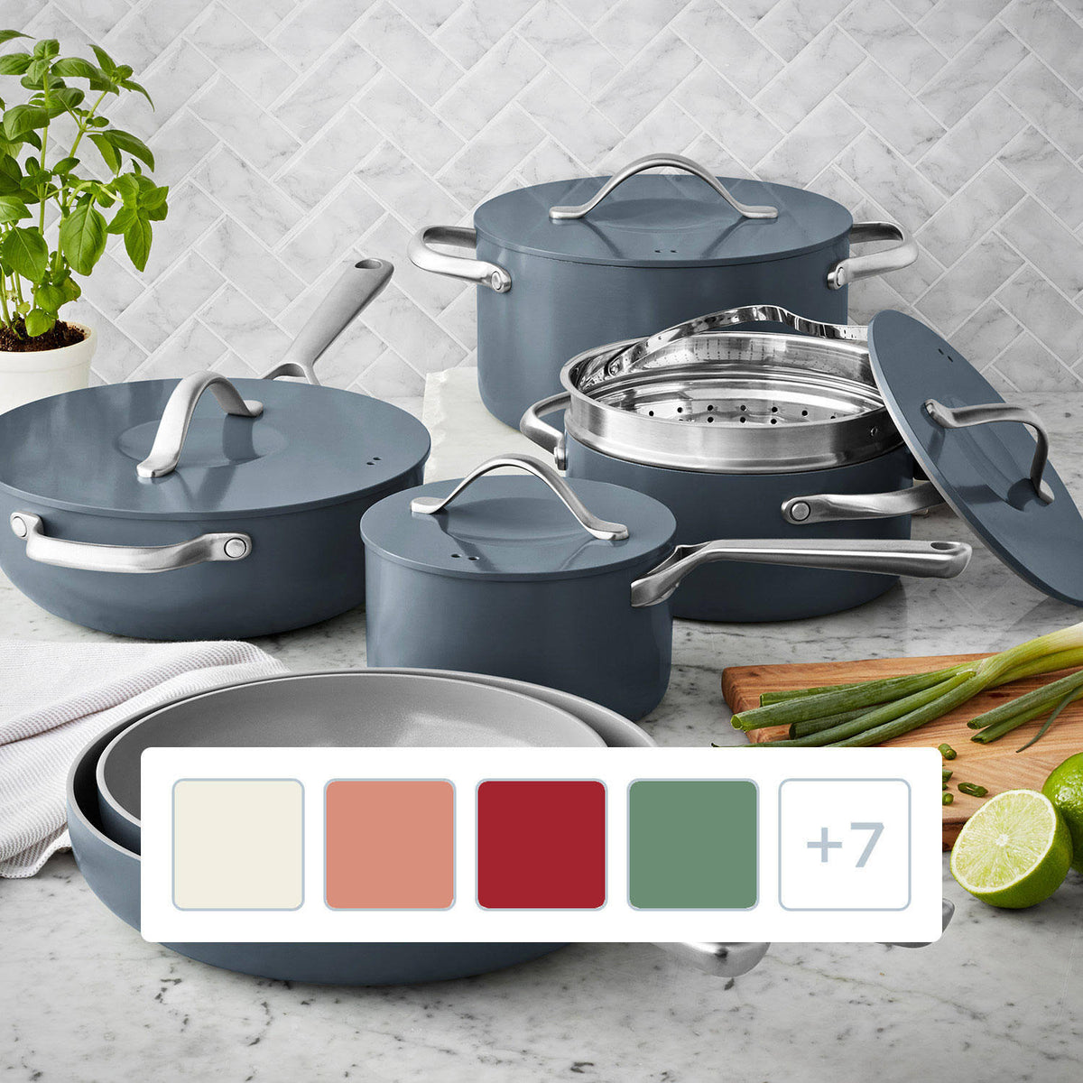 Member's Mark 11-Piece Modern Ceramic Cookware Set (Gray)