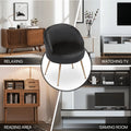Monibloom Velvet Accent Chair, Modern Upholstered Single Sofa Side Chair, Comfy Barrel Club Living Room Armchair with Golden Metal Legs for Bedroom Reading Room Office, Black