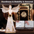 Tangkula 5 FT Lighted Christmas Angel, Outdoor Pre-lit 3D Glittered Angel with 100 Warm White Lights