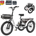 ABORON 3.0 Fat Tire Electric Trike for Senior Foldable E - Bike, 500W Motorized Tricycle Adult 20" Folding 3 Wheel Electric Commute Bike Trike W/48V Battery and Storage Baskets