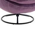 Velvet Swivel Accent Chair with Ottoman, Modern Chaise Lounge Chair with Metal Frame and Footstool, Comfy Armchair Reading Chair for Living Room Bedroom Office, Blue