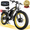 5000W (Peak) Electric - Bike for Adults, 60V 25AH Battery Electric Motorcycle, Dual - Motor - Ebike 50MPH Ebike, 26*4.0 Fat Tire Electric - Bicycle, AWD 21 - Speed Mountain Bike for All - Road UL 2849