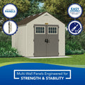 Suncast 8 x 10 ft. Metal and Resin Storage Shed. Vanilla