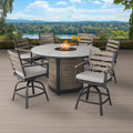 Agio Nicolet 7 - Piece Fire Outdoor Patio High Dining Set