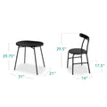 Best Choice Products 3 - Piece Modern Oval Dining Table Set, Small Kitchen Dinette W/ 2 Chairs - Black/Black