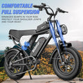 Ridstar Electric Bike for Adults Q20, 1200W 30MPH, 48V 15.6ah Electric Bicycle, 7 Speed Full Suspension Mountain Bike UL2849