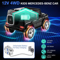 12V 4WD Kids Ride On Car, Licensed Mercedes-Benz EQG Battery Powered Electric Vehicle with Remote Control & Music