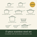 Cuisinart Chefs Classic 17 - Piece Stainless Steel Cookware Set