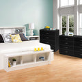 Segmart Black Chest of 4 Drawers, Wood Bedroom Furniture Chest Cabinet with Metal Handles for Kids Room