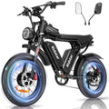 Ridstar Electric Bike for Adults Q20, 1200W 30MPH, 48V 15.6ah Electric Bicycle, 7 Speed Full Suspension Mountain Bike UL2849