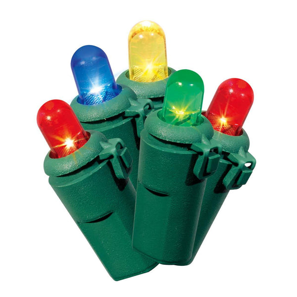 Holiday Time 240 - Count Multicolor LED Dome Christmas Lights, with Green Wire, 49.1 Feet