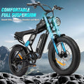 Ridstar Electric Bike for Adults, Peak 1500W 30MPH, 48V 15.6ah Electric Bicycle, Full Suspension Mountain Bike UL2849