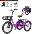 ABORON 3.0 Fat Tire Electric Trike for Senior Foldable E - Bike, 500W Motorized Tricycle Adult 20" Folding 3 Wheel Electric Commute Bike Trike W/48V Battery and Storage Baskets