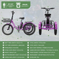 ABORON 3.0 Fat Tire Electric Trike for Senior Foldable E - Bike, 500W Motorized Tricycle Adult 20" Folding 3 Wheel Electric Commute Bike Trike W/48V Battery and Storage Baskets