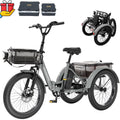 ABORON 3.0 Fat Tire Electric Trike for Senior Foldable E - Bike, 500W Motorized Tricycle Adult 20" Folding 3 Wheel Electric Commute Bike Trike W/48V Battery and Storage Baskets