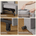 Lofka Chair Bed, Convertible Sofa Bed Couch Recliner Single Bed for Living Room/Office/Bedroom, Light Gray