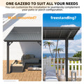 AECOJOY 8' x 5' Lean to Grill Gazebo Hardtop Outdoor Pergola for Patio