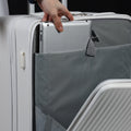 24 in Checked Luggage with Front Pocket, USB Charging Port, Built - in Lock Carry on Suitcase, Cup Holder and Phone Holder, Medium Hardside Suitcase with Spinner Wheels, White