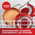 Gotham Steel 32 Pcs Pots and Pans Set Non Stick, Cookware Set with Bakeware and Premium Food Storage Set Nonstick Pots and Pans Set, Red