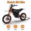 TUTTIO Soleil01 Electric Dirt Bike for Adults, 48V 21ah 200n.m, 2000W Motor, Max 37mph, Maximum Range 45 Miles, Dirt Bikes
