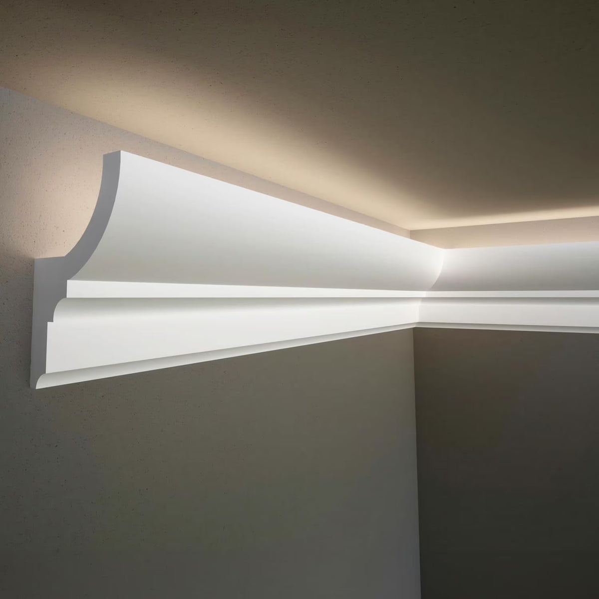 7-Piece Crown Molding with LED Duct Kit, 55.12 ft Waterproof Channel for Ambient Home Accent Lighting and LED Strip Installation