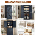 71" Tall Farmhouse Kitchen Pantry Cabinet, 5 Layers Storage Cabinet with Adjustable Shelves, Farmhouse Pantry Cabinet with 4 Barn Doors for Kitchen, Dining Room, Bathroom, Living Room, Rustic White