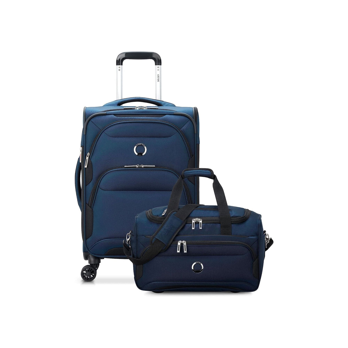 DELSEY PARIS Sky Max 2.0, 2 Piece Softside Luggage Set Includes 24" Checked Luggage and a Carry - on Duffel Bag, Blue