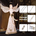 Tangkula 5 FT Lighted Christmas Angel, Outdoor Pre-lit 3D Glittered Angel with 100 Warm White Lights