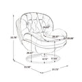 Velvet Swivel Accent Chair with Ottoman, Modern Chaise Lounge Chair with Metal Frame and Footstool, Comfy Armchair Reading Chair for Living Room Bedroom Office, Blue