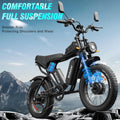 Ridstar 1500W Electric Bike for Adults, 33MPH 48V 20ah Electric Bicycle, 20" Fat Tire Full Suspension Mountain Bike UL2849