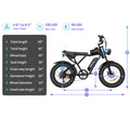 Ridstar Electric Bike for Adults Q20, 1200W 30MPH, 48V 15.6ah Electric Bicycle, 7 Speed Full Suspension Mountain Bike UL2849