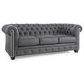 Hancock Tufted Top Grain Italian Leather Chesterfield Sofa - Dimensions: 31" H x 86" W x 40" D