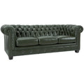 Hancock Tufted Top Grain Italian Leather Chesterfield Sofa - Dimensions: 31" H x 86" W x 40" D