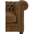 Hancock Tufted Top Grain Italian Leather Chesterfield Sofa - Dimensions: 31" H x 86" W x 40" D