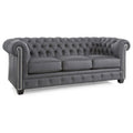Hancock Tufted Top Grain Italian Leather Chesterfield Sofa - Dimensions: 31" H x 86" W x 40" D