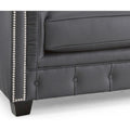 Hancock Tufted Top Grain Italian Leather Chesterfield Sofa - Dimensions: 31" H x 86" W x 40" D