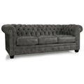 Hancock Tufted Top Grain Italian Leather Chesterfield Sofa - Dimensions: 31" H x 86" W x 40" D