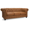 Hancock Tufted Top Grain Italian Leather Chesterfield Sofa - Dimensions: 31" H x 86" W x 40" D
