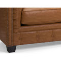Hancock Tufted Top Grain Italian Leather Chesterfield Sofa - Dimensions: 31" H x 86" W x 40" D
