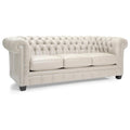Hancock Tufted Top Grain Italian Leather Chesterfield Sofa - Dimensions: 31" H x 86" W x 40" D