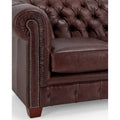 Hancock Tufted Top Grain Italian Leather Chesterfield Sofa - Dimensions: 31" H x 86" W x 40" D