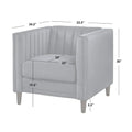 Lifestorey Paxton Tuxedo Chair with Channel Stitch Design