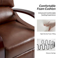 Set of 2 Alex Mid-Century Modern Genuine Leather Manual Recliners with Curved Wooden Arms