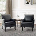 Nileus Set of 2 Modern Classic Polyester Accent Chairs with Solid Wood Legs by HULALA HOME