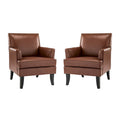 Nileus Set of 2 Modern Classic Polyester Accent Chairs with Solid Wood Legs by HULALA HOME
