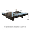 JASIWAY Elegant Sintered Stone Square Coffee Table
