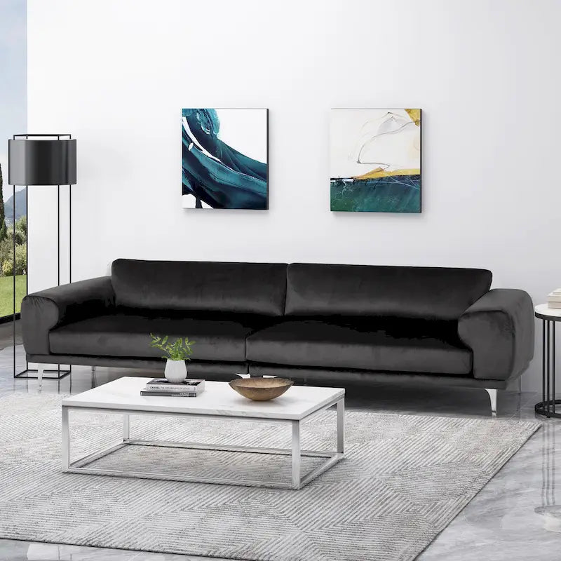 Christopher Knight Home Croydon Modern Glam Velvet Sofa for 4