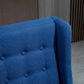 HOMCOM Armless Double Sofa Loveseat - Tufted Linen Upholstery Couch with Wooden Legs for Living Room - 28.75 x 43.25 x 36.5 inches